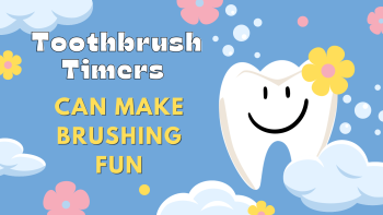 Dickinson dentist, Dr. Agee Kunjumon at Touchstone Dentistry shares toothbrush timer apps and other ideas to get kids to brush for two minutes at a time, and maybe have some fun!